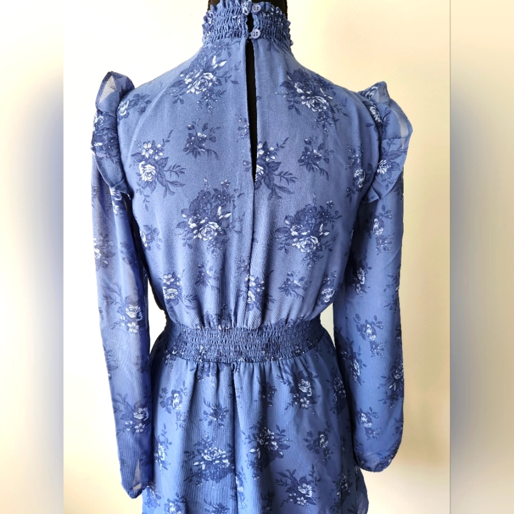 Floral Print Ruffled Mini Dress - Picture 12 of 13